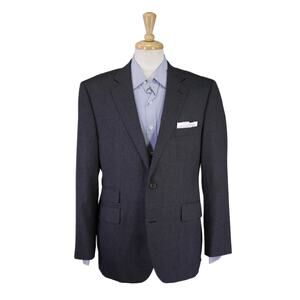 Chester Barrie Solid Gray 2-Btn Wool Blazer Jacket 44S
